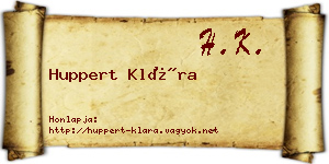 Huppert Klára névjegykártya