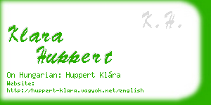 klara huppert business card